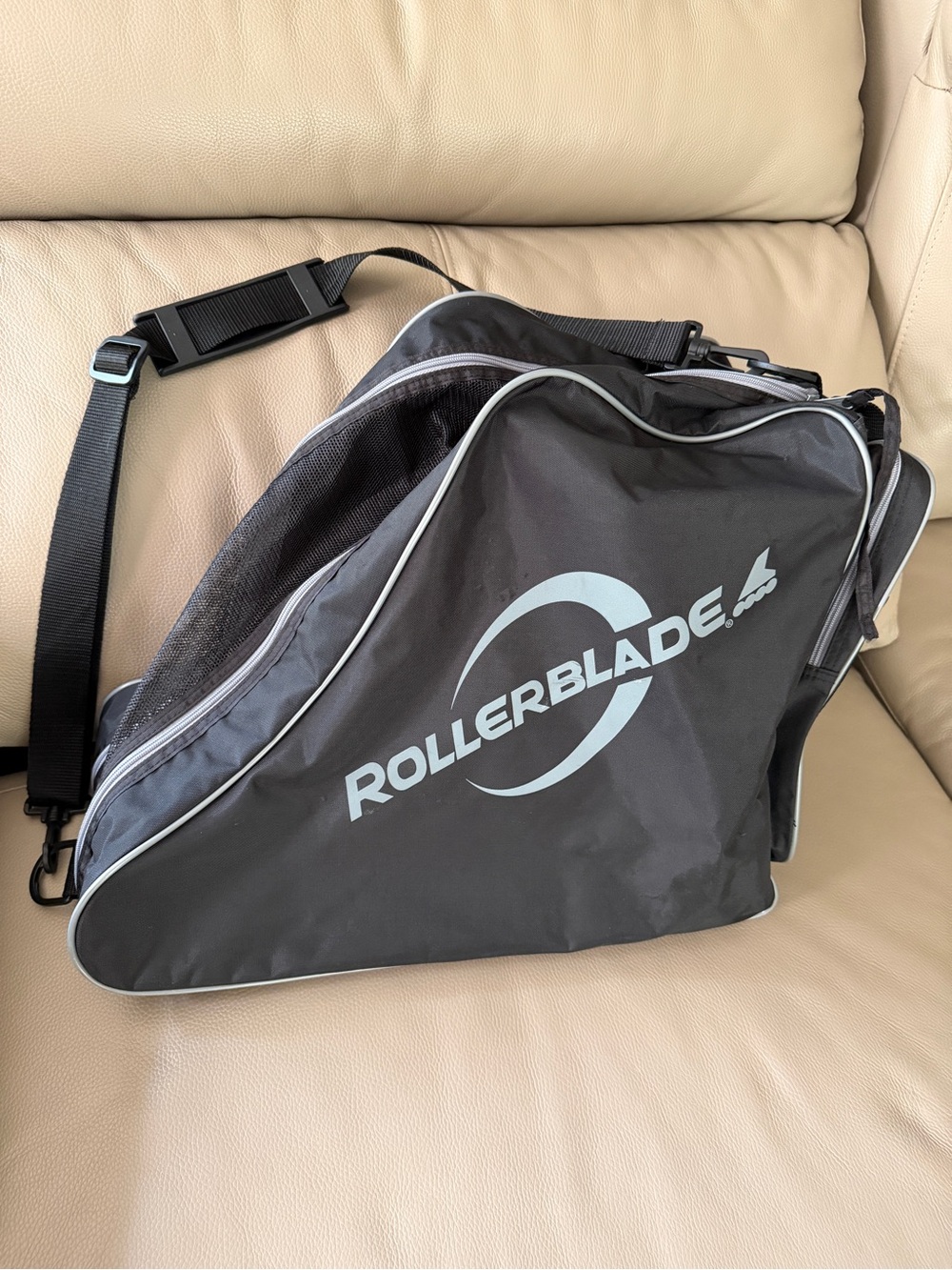 Vtg Original Rollerblade Skate Black Bag zippered w adjustable removable strap